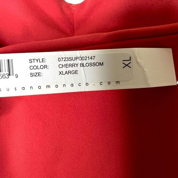 NEW Susana Monaco V Gathered Strap Tank Dress Cherry Blossom XL - Picture 8 of 10